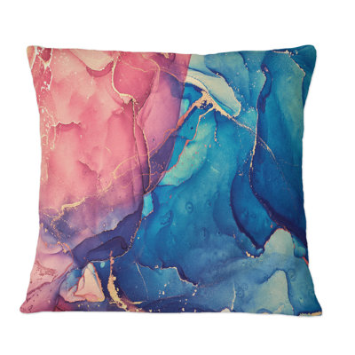 Rouge et bleu liquide Art I - coussin décoratif imprimé moderne