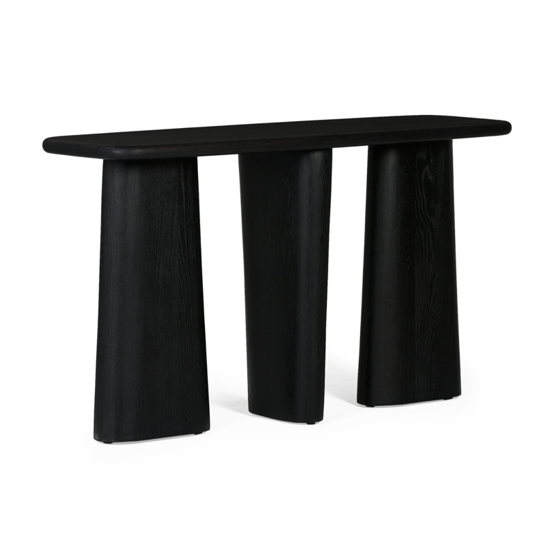 Console en bois massif de 52 po Daily, Noir