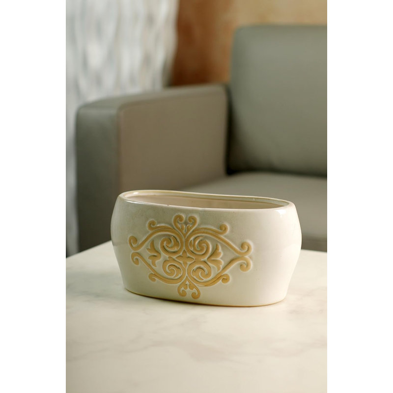 Vase à fleurs en céramique crème de 10 po Hosley