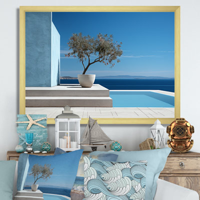 «Grèce Beach House Views Tranquility - Coastal Beach», art mural