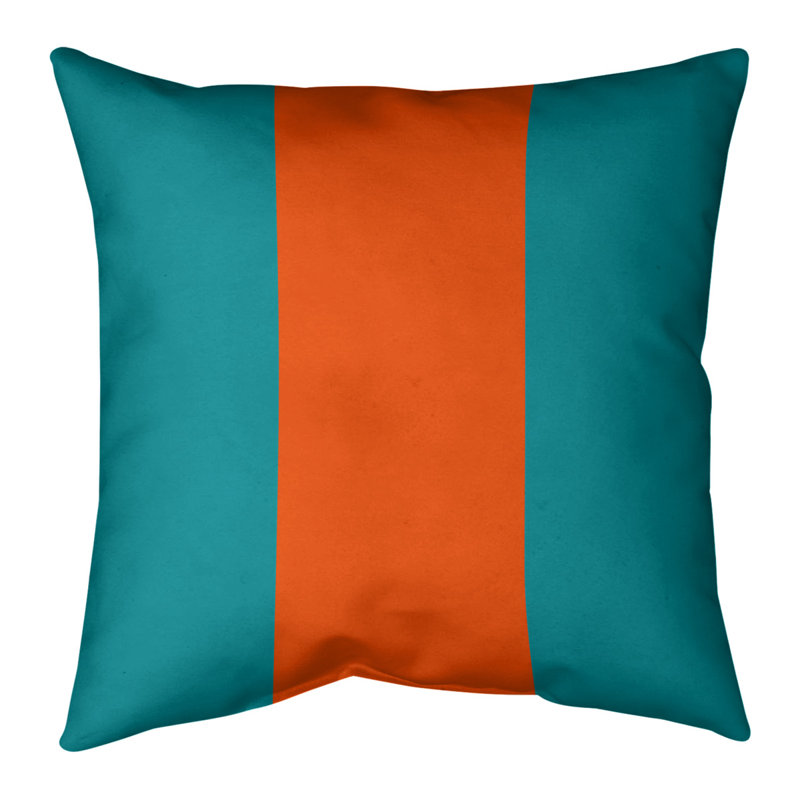  Housse de coussin Euro, Turquoise / Orange, Sergé de coton