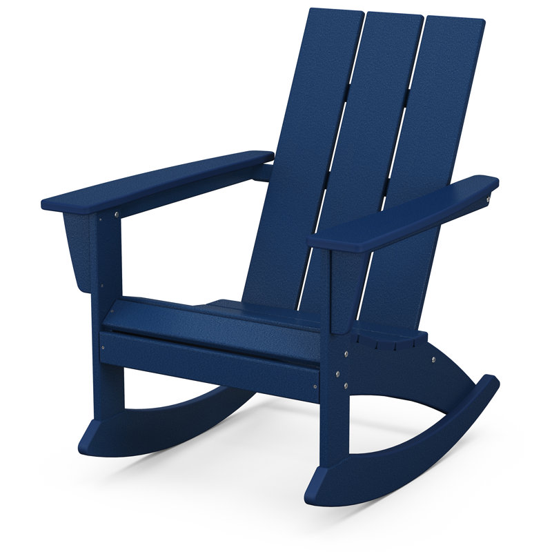 POLYWOOD Modern Adirondack Rocking Chair, Navy