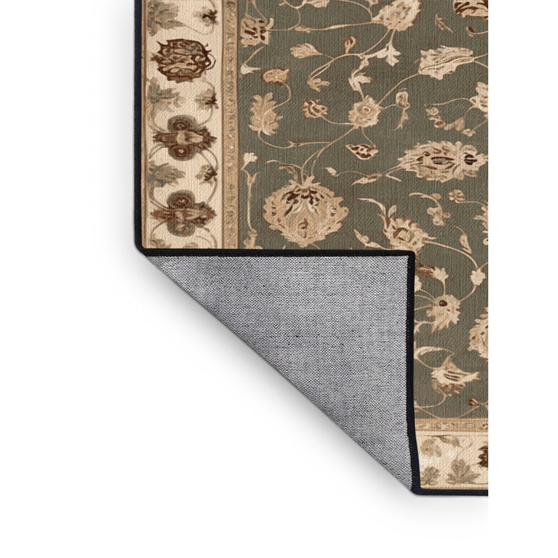 Tapis brun lavable à la machine, Carré 5 pi