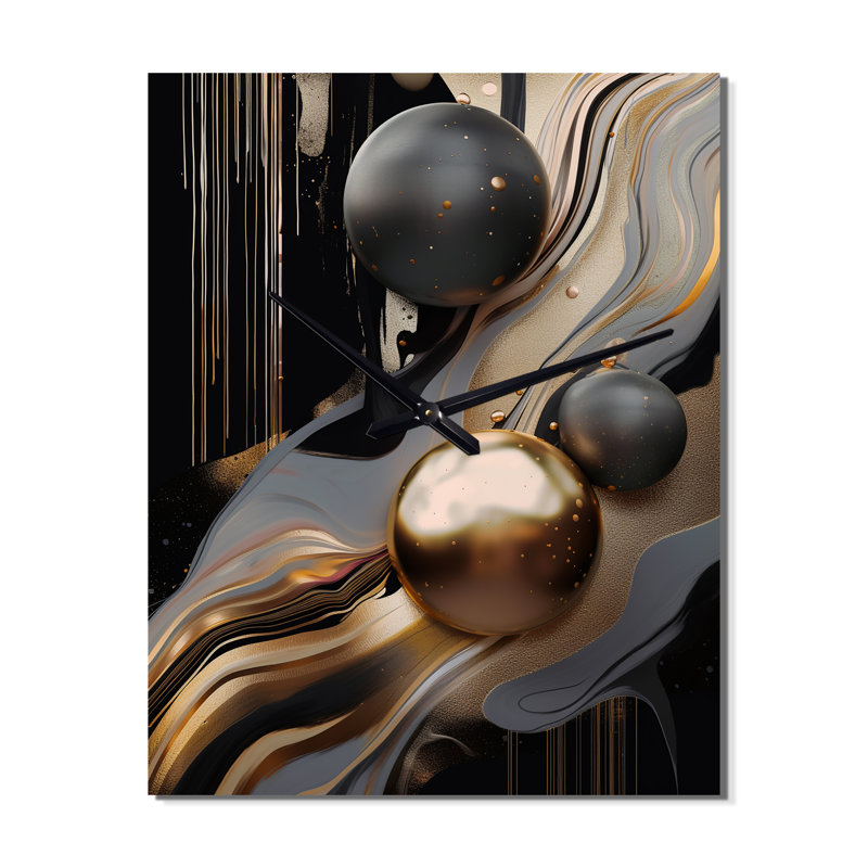 Jarald - Horloges murales abstraites en marbre, H 32 po x l 16 po x P 1 po