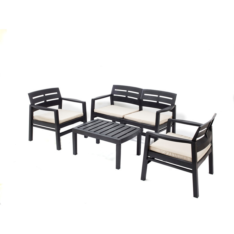Massa 4 Seater Conversation Set, Anthracite, Beige