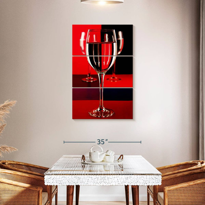 Yarlin Abstract Wine Glasses, 45" H x 28" W