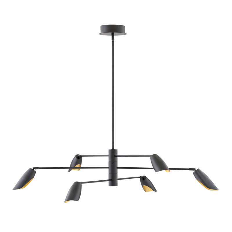 Lustre linéaire moderne Bondy Spoutnik, Noir, H 11 po x l 50 po x P 50 po