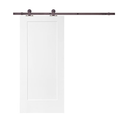 80'' Hollow Paneled Primed without Installation Hardware Kit Barn Door