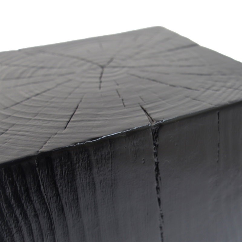 Wood-Look Square-Column MGO End Table(Only Including Table), Black