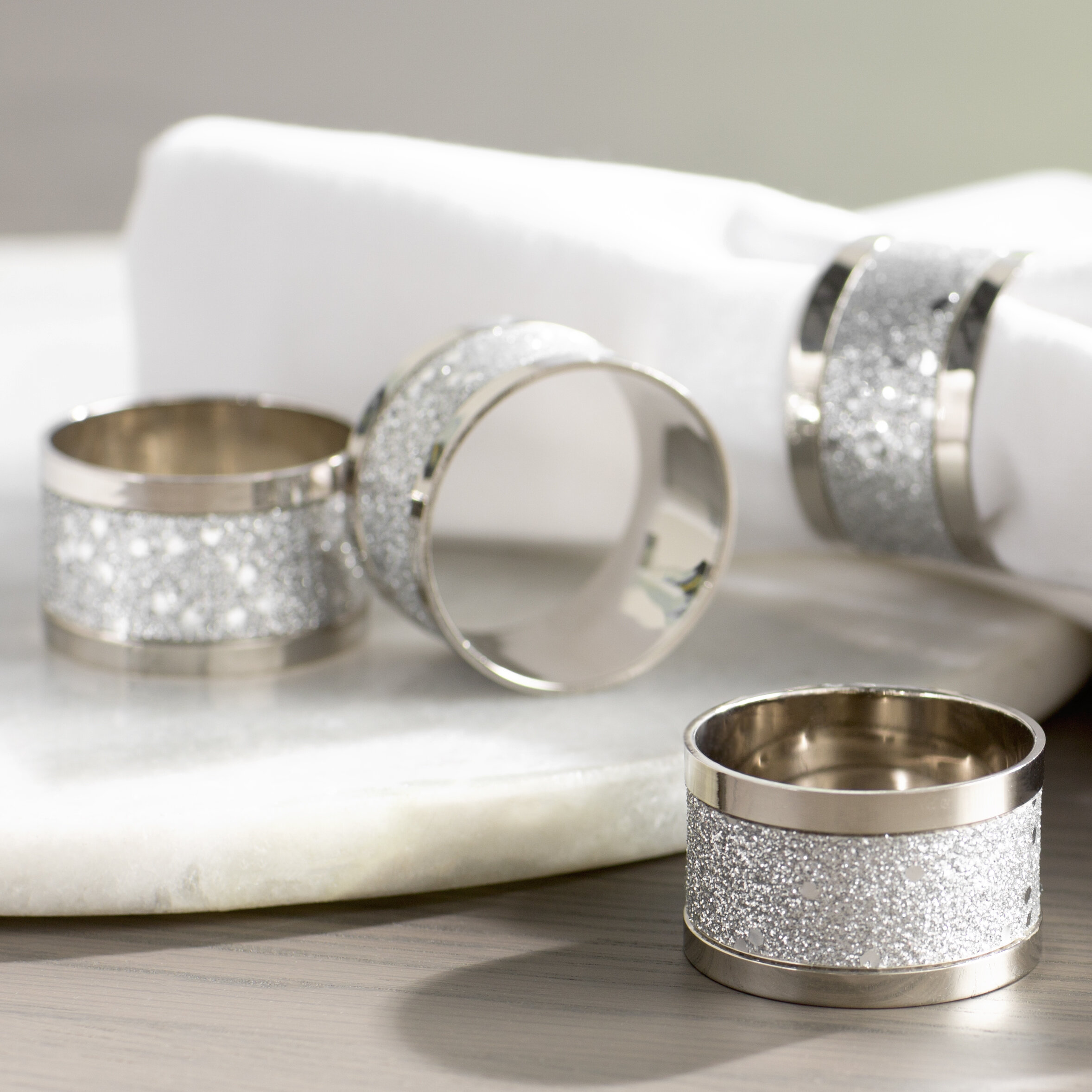 3-Ring Holiday Hanukkah Silver Napkin Ring + Reviews