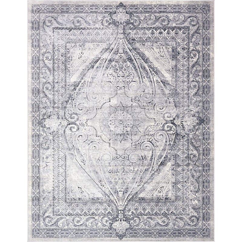 Tapis oriental gris Parrado, Rectangle 10 pi x 14 pi 5 po