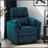 Power Glider Recliner W/ Swivel Curved Arms Pillow Fill Swivel Chair Contemporary Dark Teal Primary Living Room-739899480