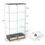 Vitrine en verre H 65,8 po Hollandale, bibliothèque avec DEL 13 couleurs et 2 tiroirs-394672002