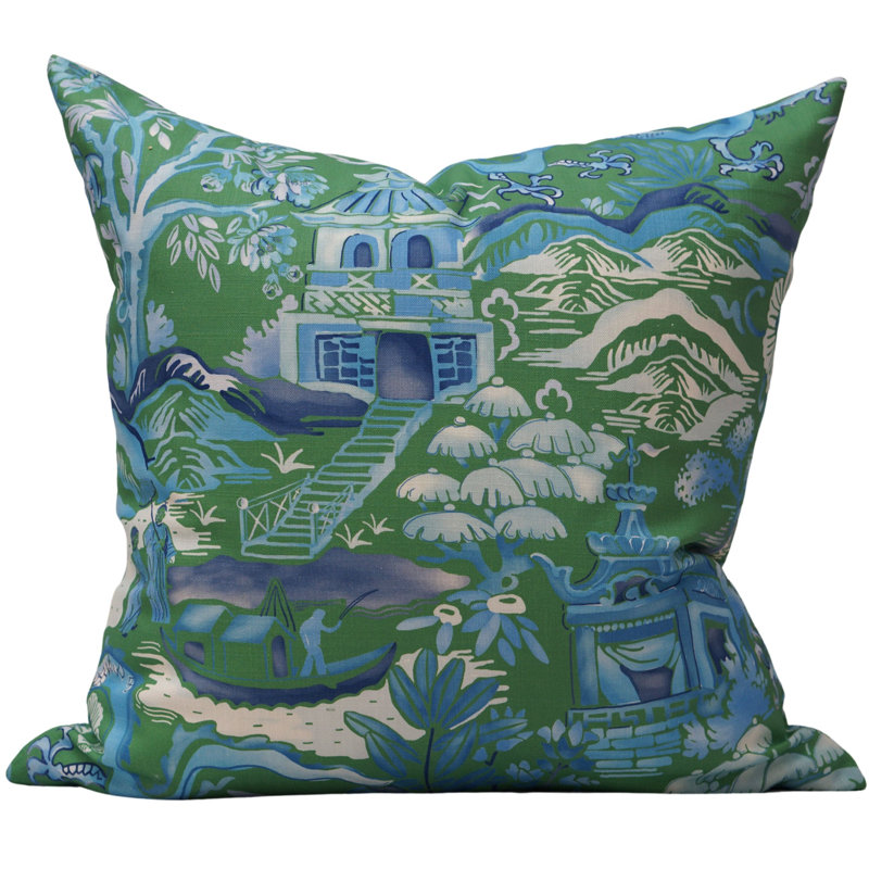 Gardens Of Chinoise Pillow Cover, 24" H x 24" W, Herbal Green