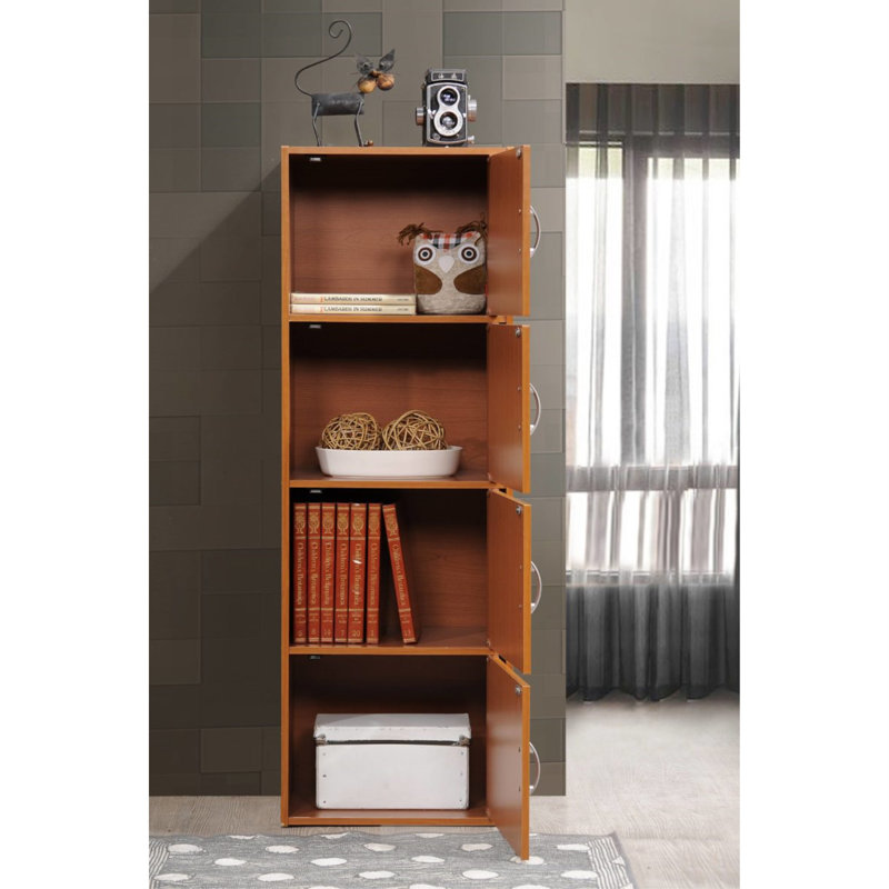 Aimee-Jane Storage Bookcase, Cherry, (4 Shelves) 47.4" H x 15.9" W x 11.8" D