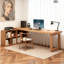 Bureau brun en bois massif en forme de L-1789262390-1789262391