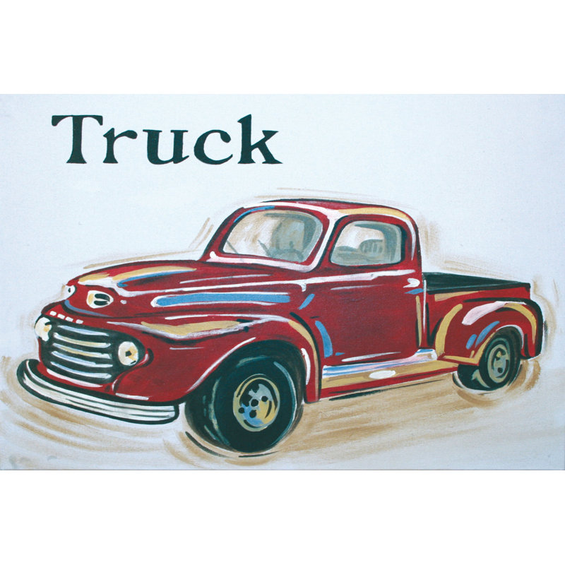 "Red Truck" par Reesa Qualia, reproduction sur toile tendue, H 24 po x l 36 po x P 1,5 po