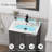 Ameetha 24" Vintage Single Bathroom Vanity with Ceramic Sink Top, Faucet, Distressed Hand Paint-848453323