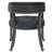 Wexford Collection Mid-Century Modern Upholstered Fabric Dining Chair, Wood Accent Chair with Arms and Casters for Dining Room, Vanity or Office, Velvet-Look Black Dining Chair-85578767-85578765