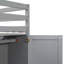 Lit mezzanine simple en bois gris avec rangement - Fabrication robuste pour la chambre à coucher intégrée et les fenêtres-195074685
