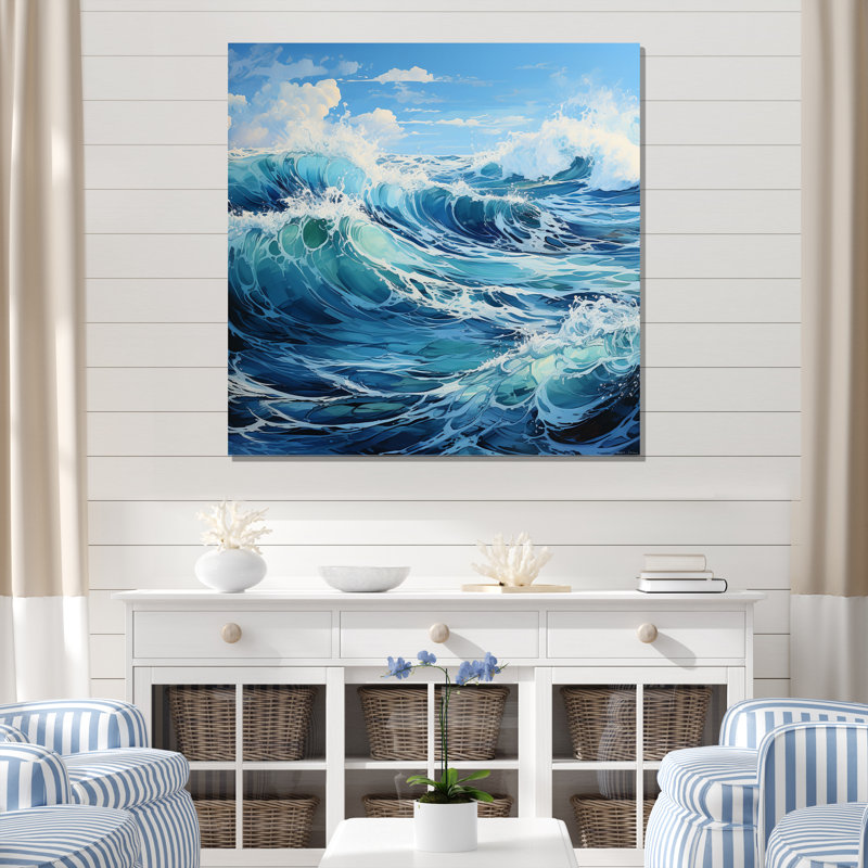 Ocean Sapphire Infinity I - Nautical & Beach Canvas Prints, Toile tendue, H 36 po x l 36 po x P 1,5 po