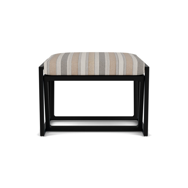 Summit Outdoor Ottoman, Ebony, Purveyor Pewter