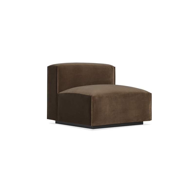 Cleon Slipper Chair, Coffee Velvet Polyester Blend