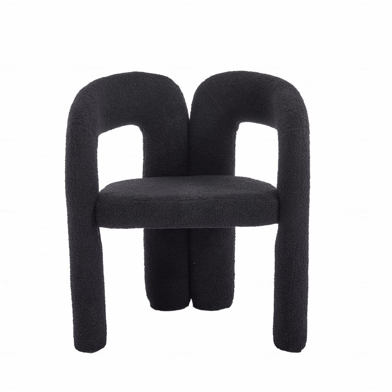Fauteuil d'appoint / de salle à manger / de baril contemporain, Noir