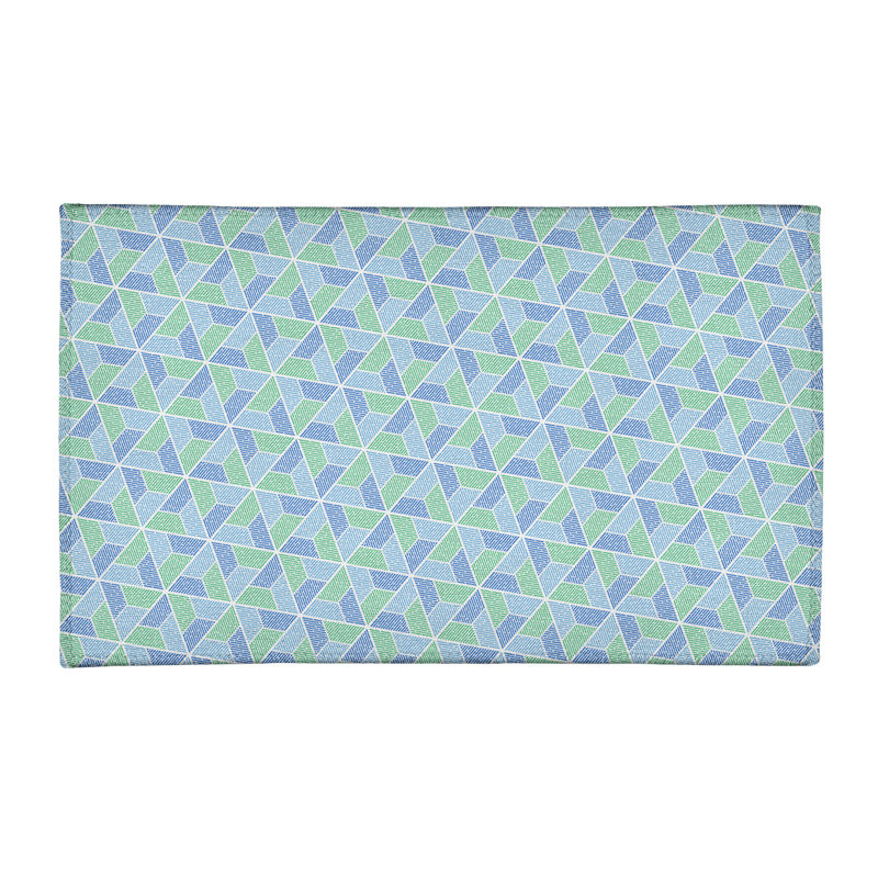 Tapis bleu/bleu ciel trapézoïdals, Rectangle 2 pi x 3 pi