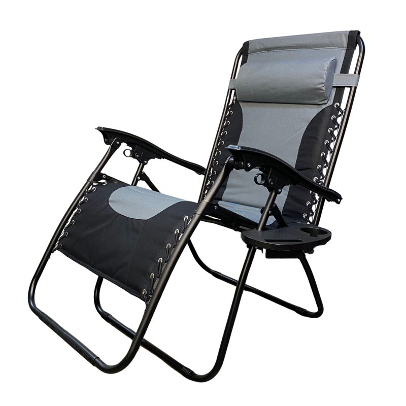 Samuel Alexander Metal Outdoor Lounge Chair, Gray/Black