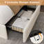Boucle Bed Frame, LED Light Headboard/4 Storage Drawers/Charging Station-1720892985-1720892986