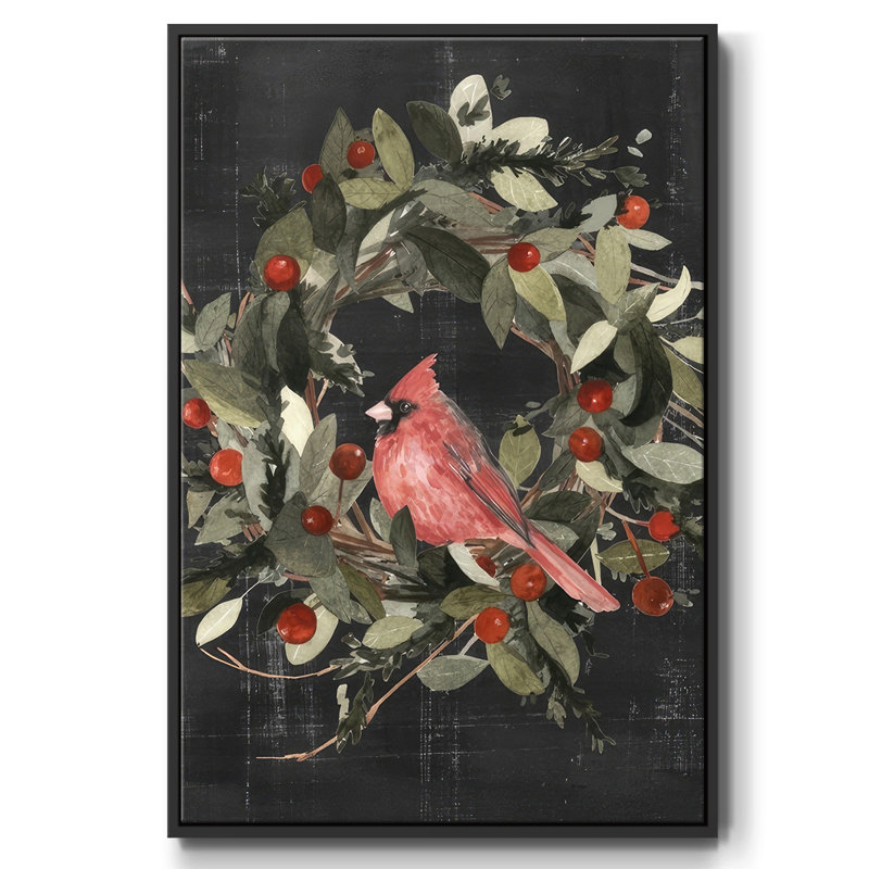 Christmas Cardinal I, toile tendue avec châssis I, H 41 po x l 27 po x P 1,5 po, Noir