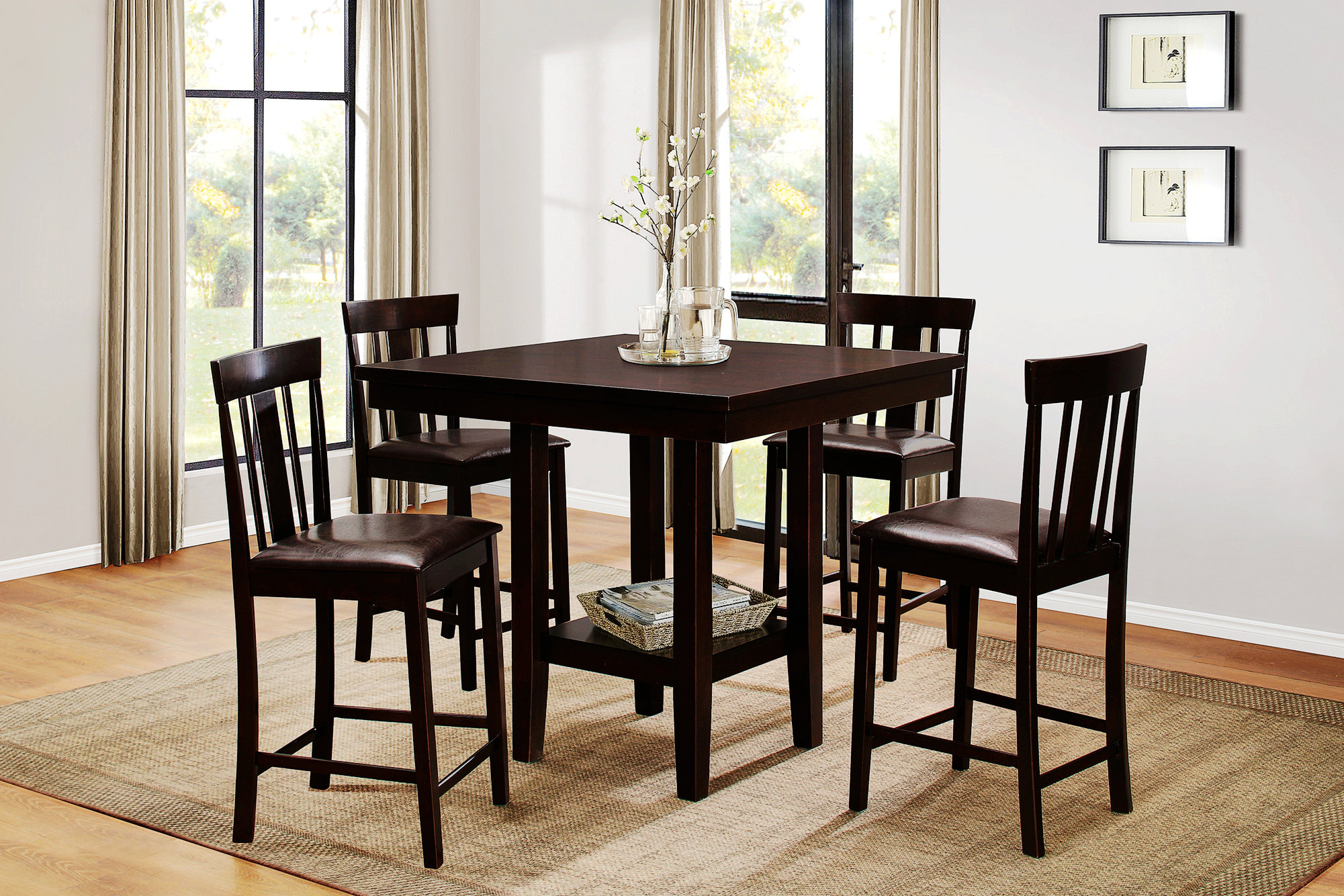 Red Barrel Studio® Multifunctional Counter Height Dining Set with Shelf