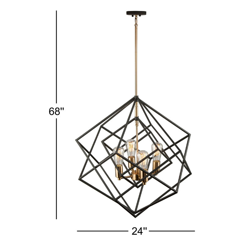 Holzman 4 - Light Dimmable Geometric Chandelier