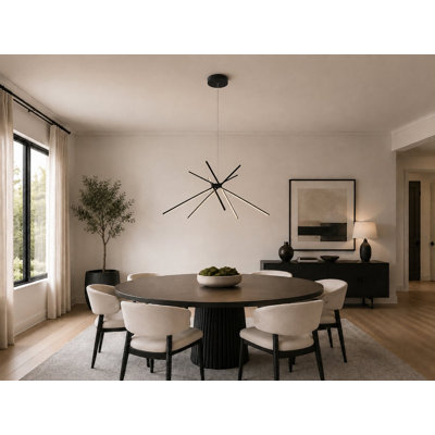 Modern 5 Light LED Black Sputnik Chandelier