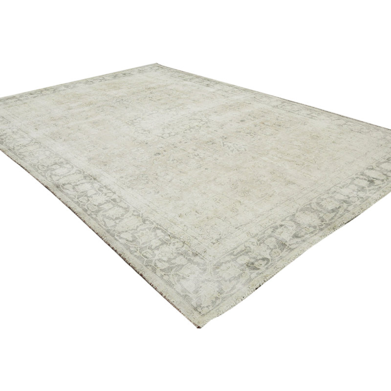 Muted Beige Traditional 7X11 Oriental Area Rug
