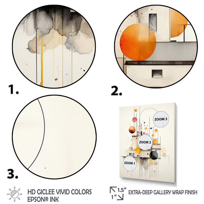 «Discovery Discovery Elementary Retro Geometrics» sur impression sur toile, H 32 po x l 16 po, Cadre doré à une seule photo