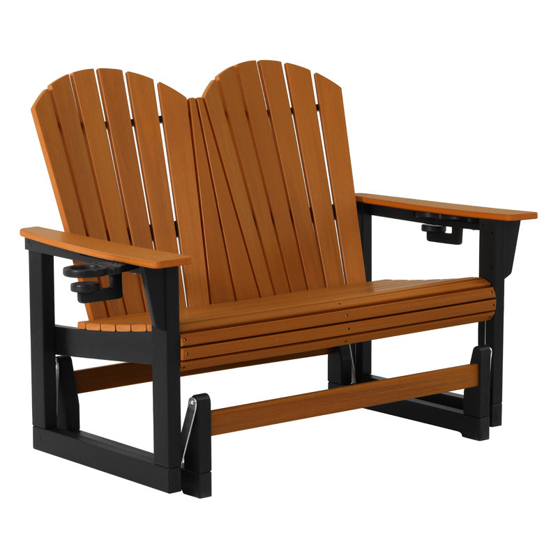 Fauteuil oscillant 52 po Adirondack, noir, Natural/Black