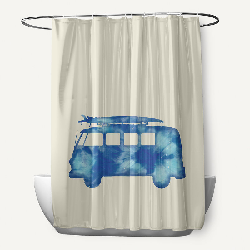 Rideau de douche simple Wally, Bleu