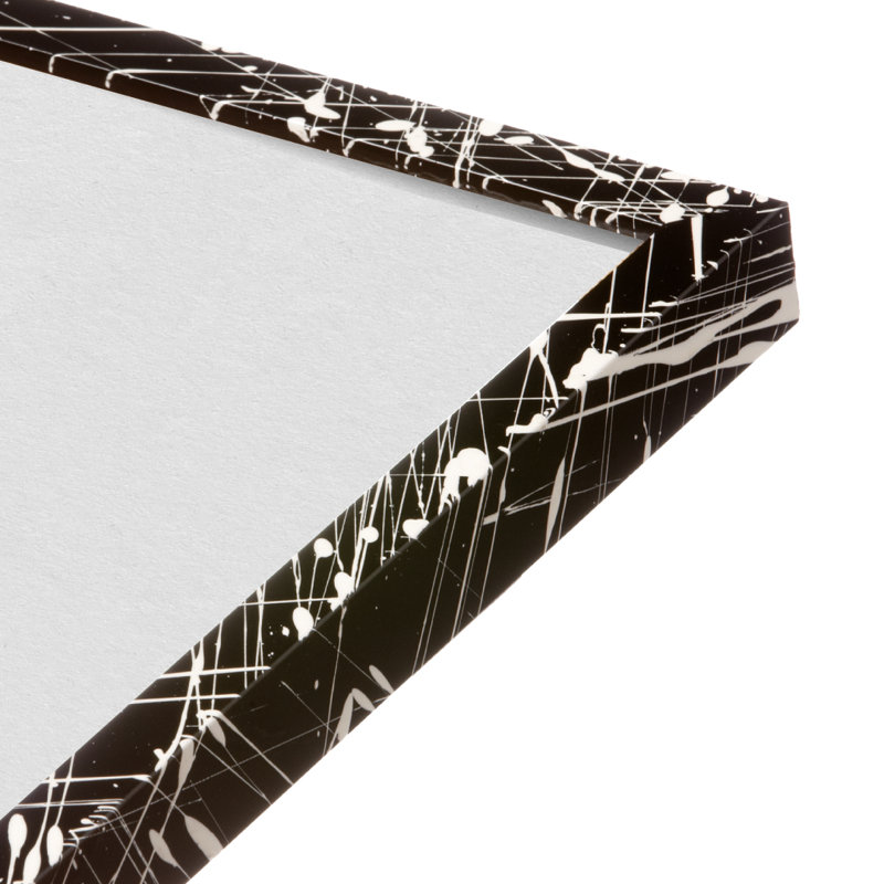 Cadre mural Frametolia Verde Mint Splash, L 16 po x H 16 po, Noir / blanc