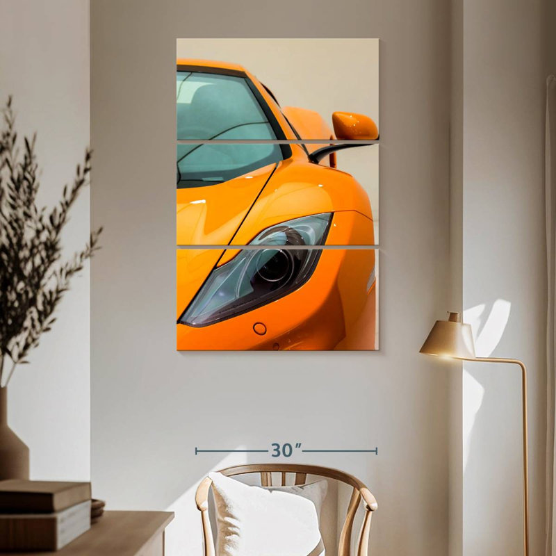 Mehar Orange McLaren 12C Sports Car, 65" H x 42" W