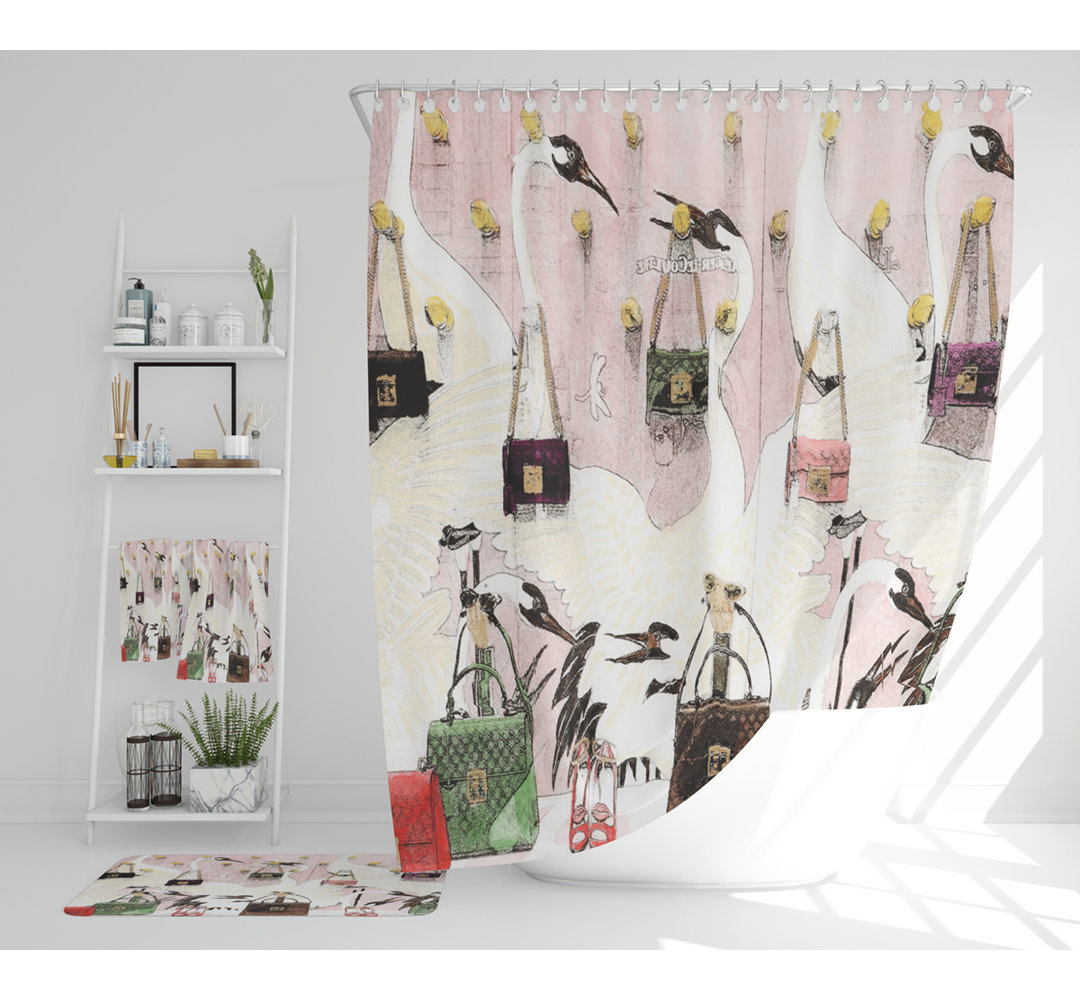 Natea Polyester Shower Curtain Set