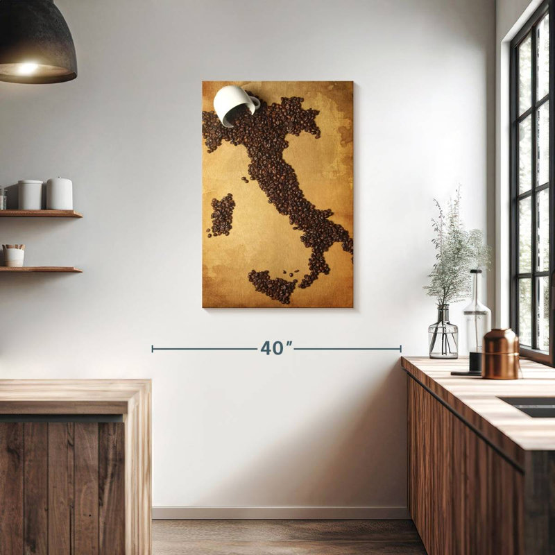 Yarlin Italian Coffee Map, 36" H x 24" W