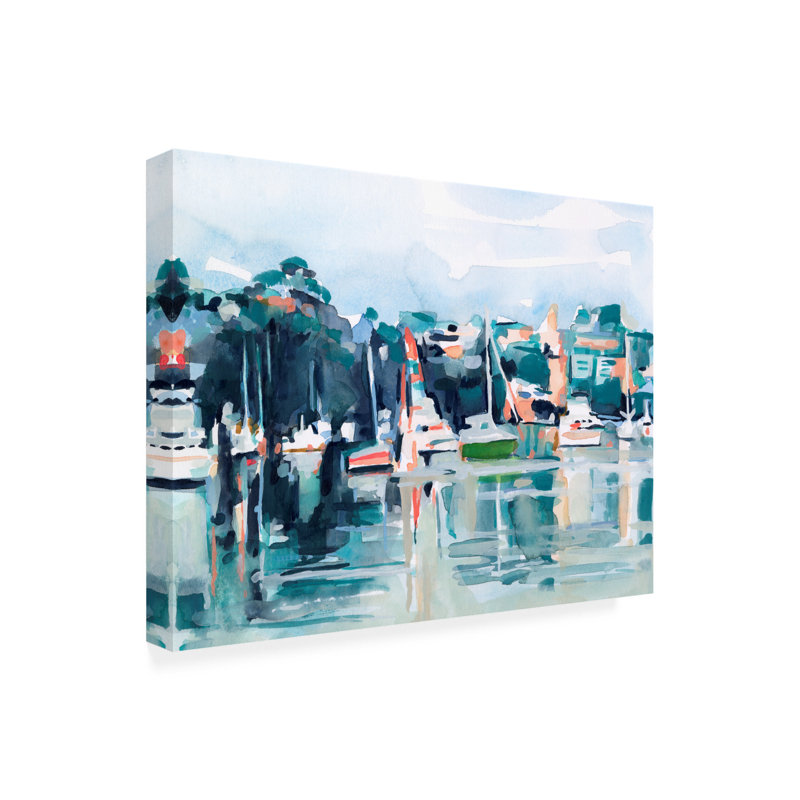 «Bay II» par Emma Scarvey - peinture sur toile tendue, H 35 po x l 47 po x P 2 po