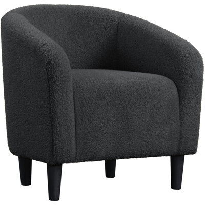 27”Wide Upholstered Solid Wood Barrel Accent Club Chair