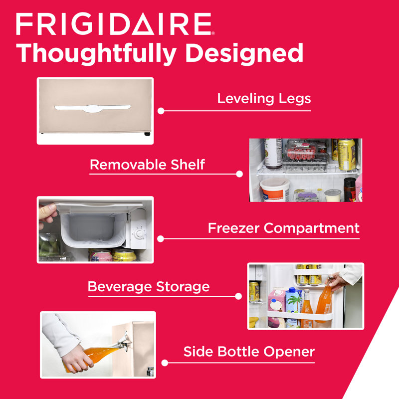 1.6 Cu. Ft. Retro Compact Fridge with Chiller, Countertop Fridge with Built-In Bottle Opener, Moon