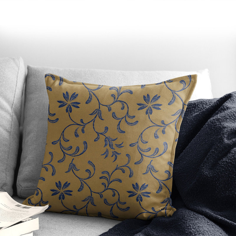 Housse et insert de coussin carré en mélange de coton Kelda, 18 po x 18 po