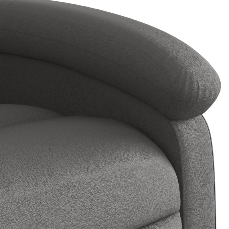 Latitude Run® Recliner Chair Gray, Gray Genuine Leather