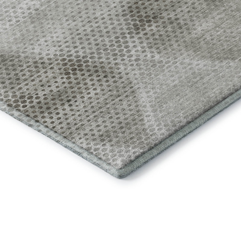 Tapis gris Cerrito Amf539 lavable à la machine de qualité supérieure, Rectangle 10 pi x 14 pi
