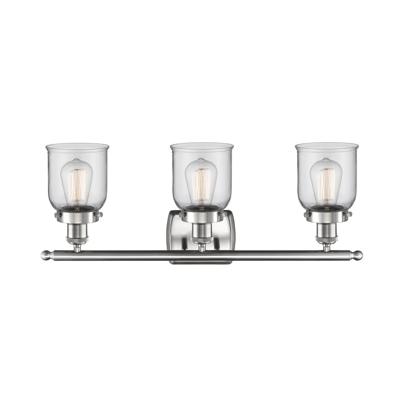 Éclairage pour meuble-lavabo 3 lumières 26 po Ballston Urban Bell, Clair, Nickel satiné brossé, Incandescent